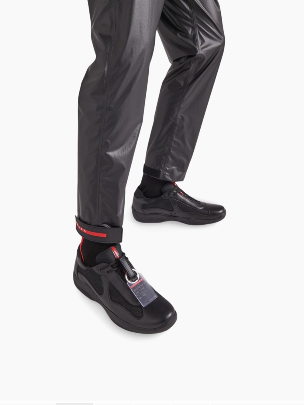Prada Men's Black Athletic Lace-Up Sneakers